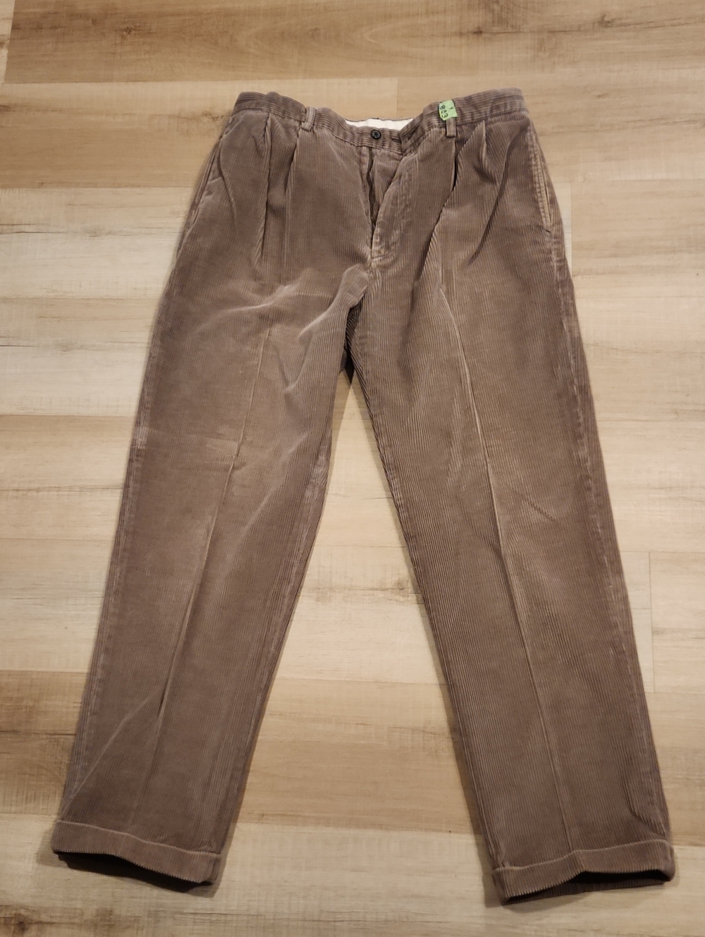Brooks Brothers Men's Corduroy Pleated Trousers in Taupe Brown
